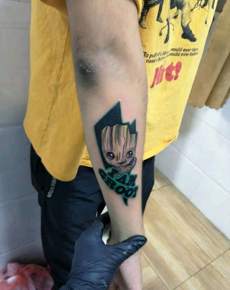 格鲁特纹身图片_Old School纹身图案