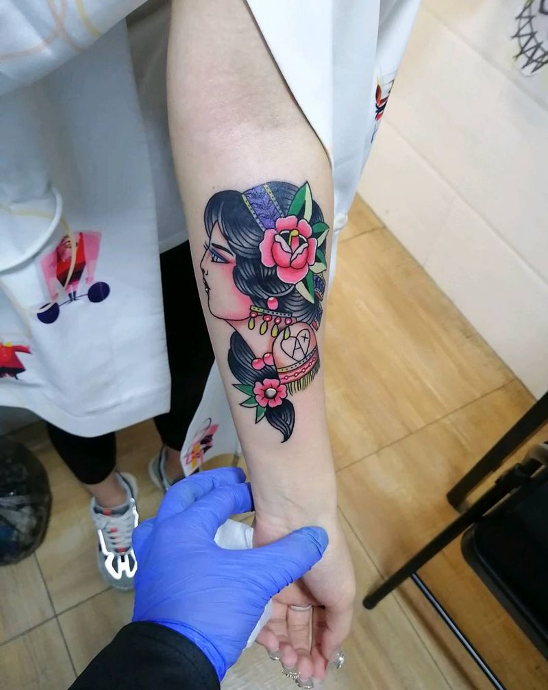 手部纹身图片_Old School纹身图案