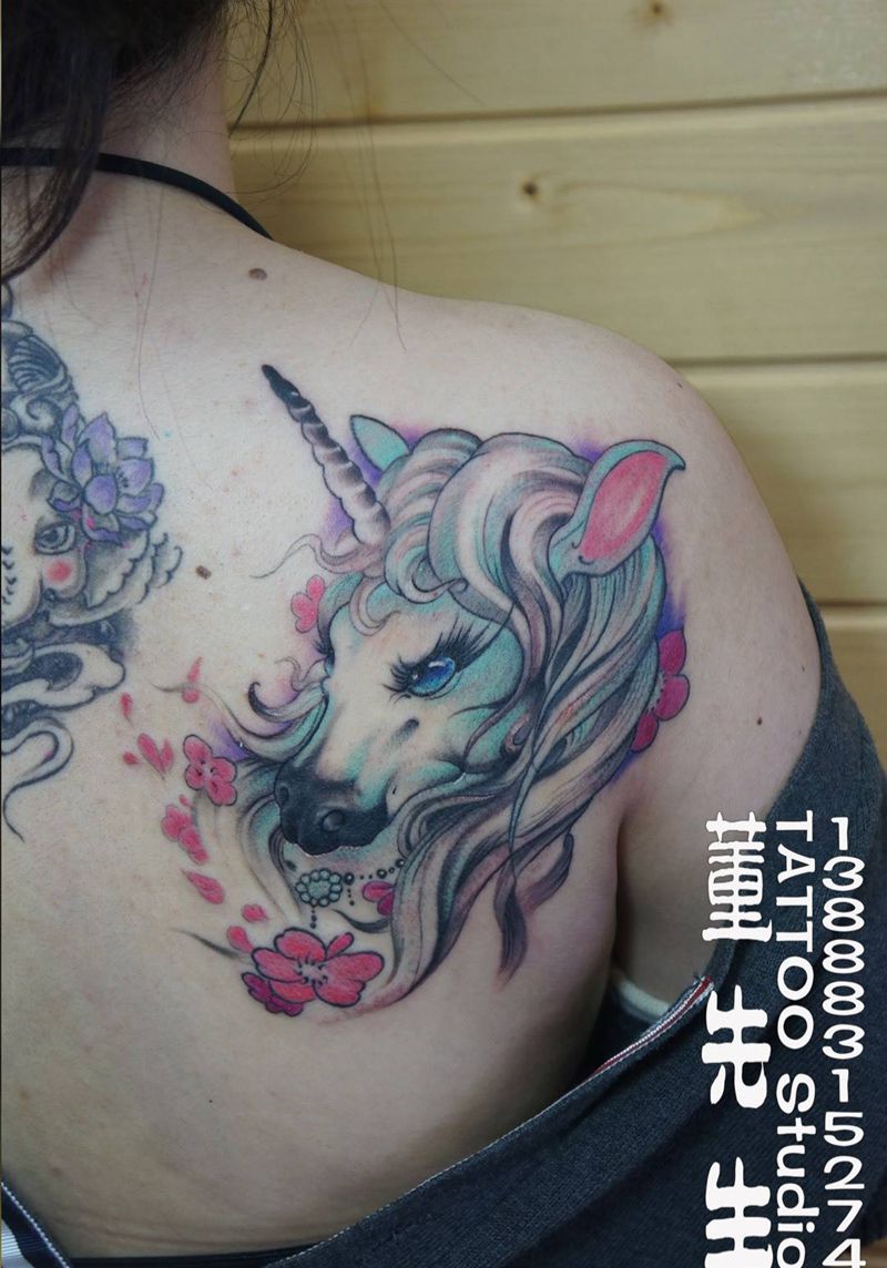 独角兽纹身图片