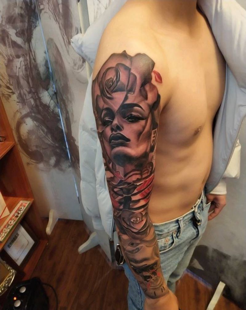 欧美纹身图片_手臂欧美写实纹身图案