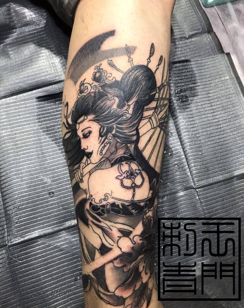 艺妓纹身图片