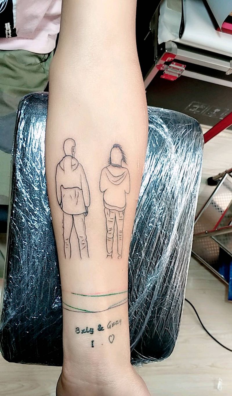 照片  简笔画纹身图片_手臂点刺纹身图案