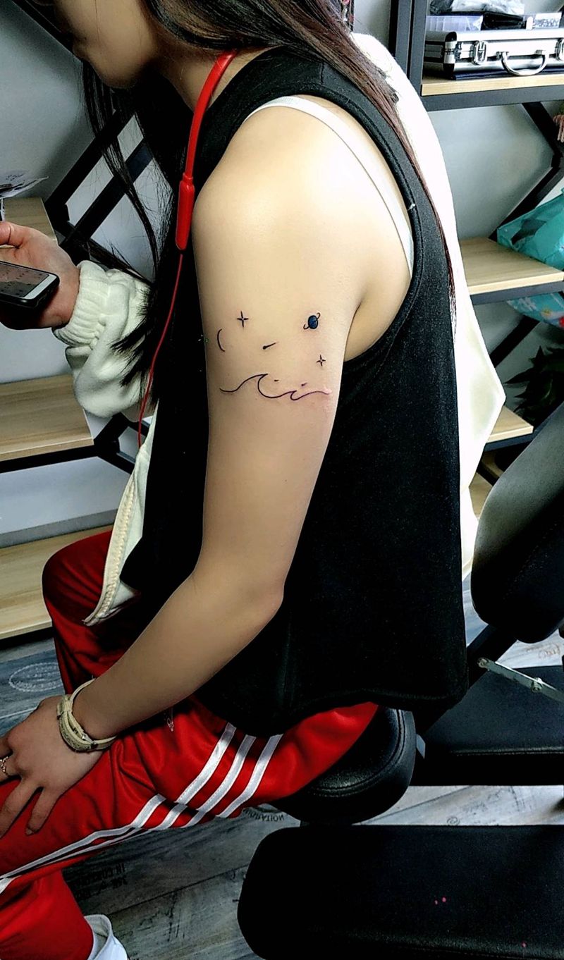 小清新纹身图片_手臂几何纹身图案