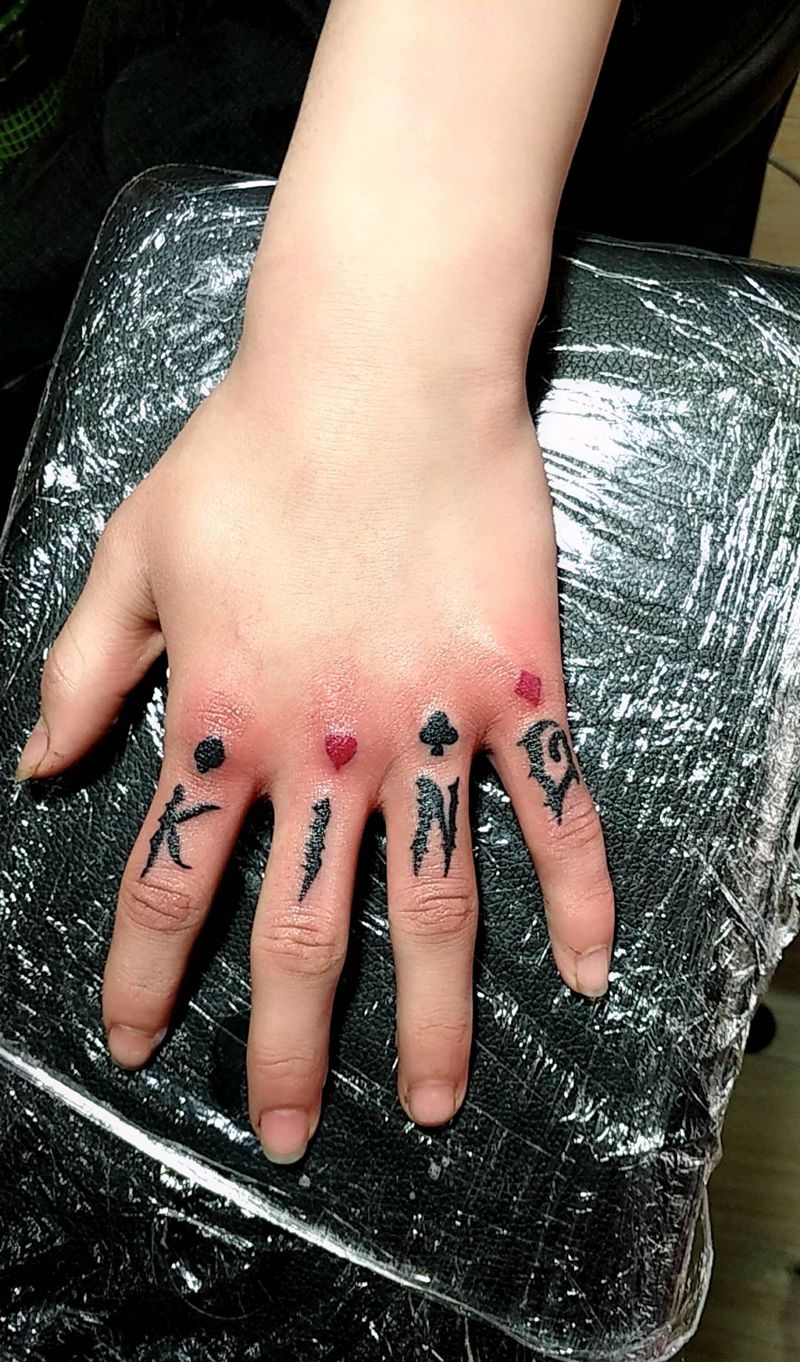 手指 国王纹身图片_手部习俗字符原创成品纹身图案