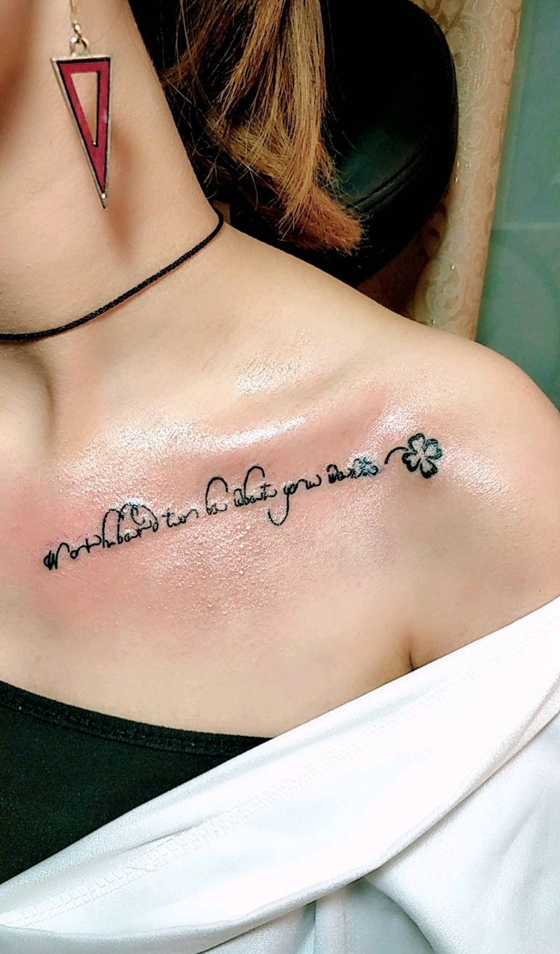 英文字体  锁骨   手部纹身图片_胸部手臂清新原创成品纹身图案