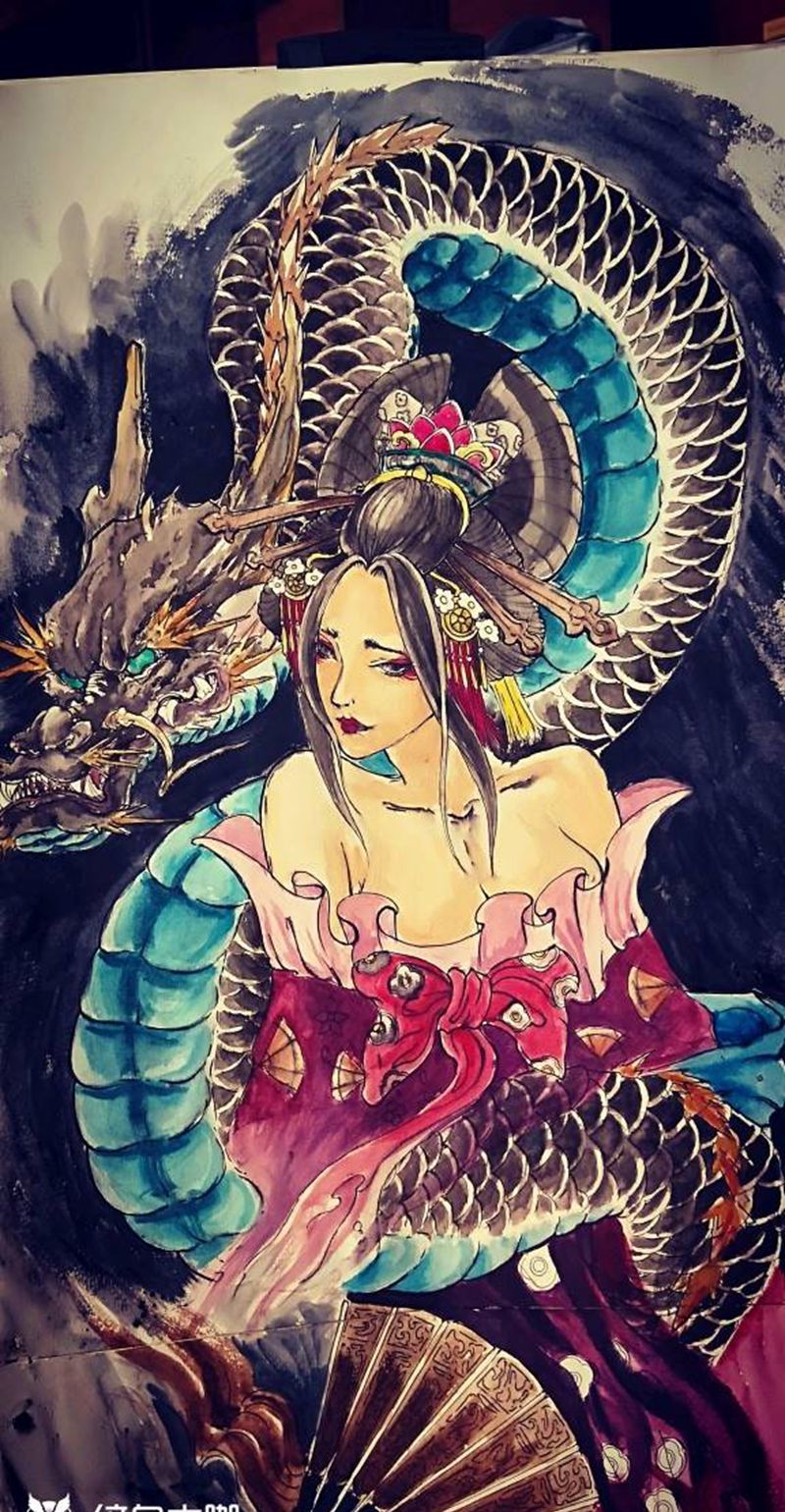 艺妓手稿纹身图片_手臂腿部纹身图案