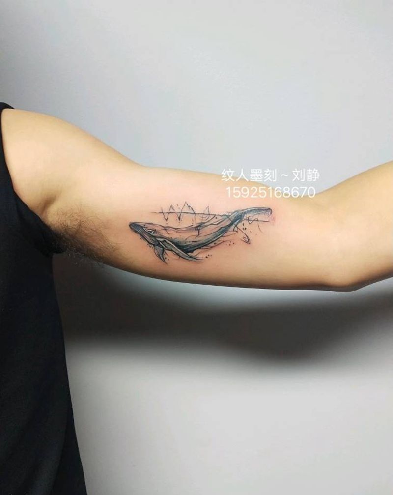 大鱼海棠纹身图片_手臂欧美写实素描风格纹身图案