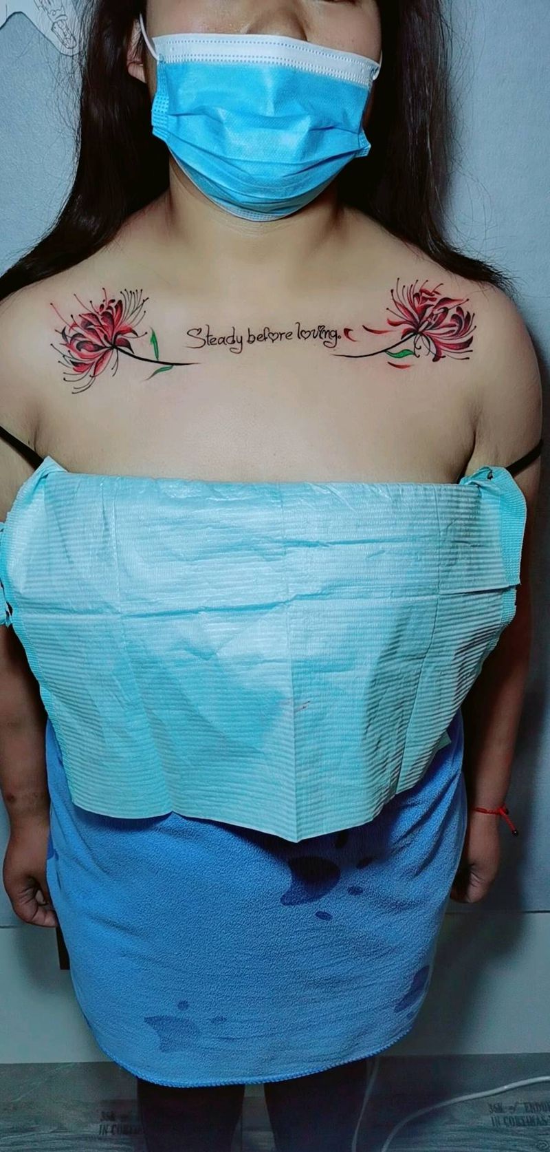 彼岸花 身上纹从此再无意中人纹身图片_胸部水彩纹身图案