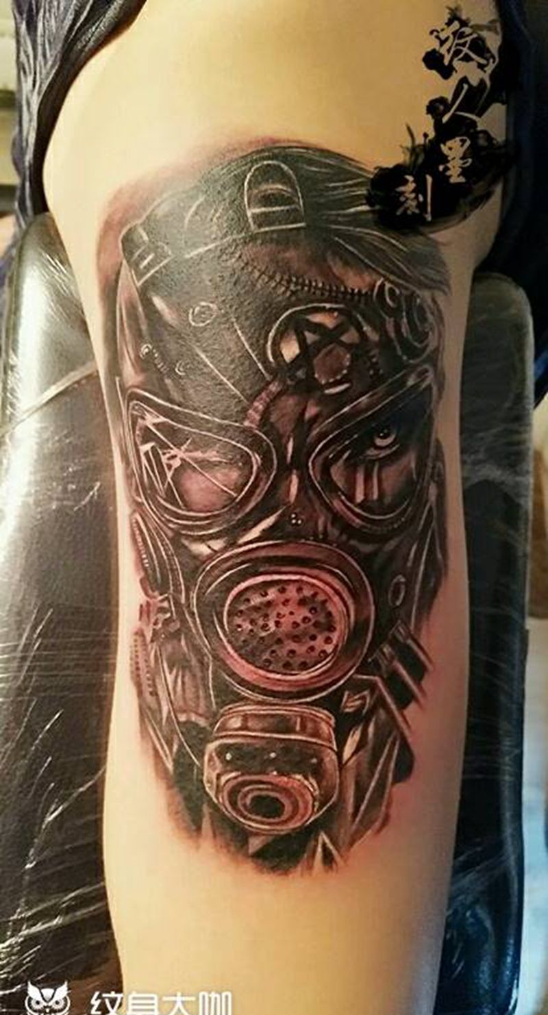 异尘余生纹身图片_手臂欧美传统写实人物昆明云南纹人墨刻成品纹身图案