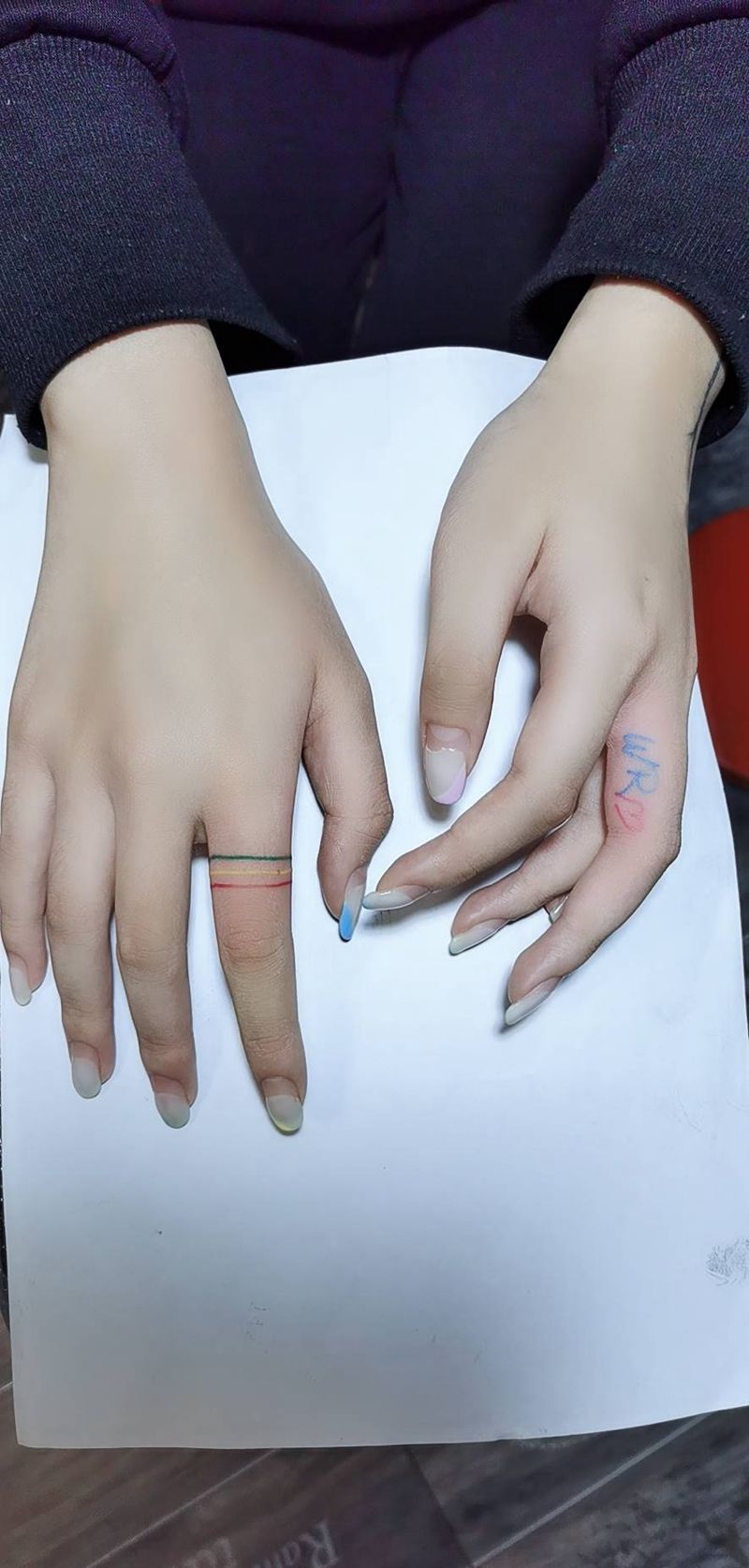 小清新纹身图片_手部几何纹身图案