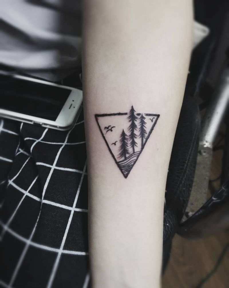 木林森纹身图片_手臂清新植物成品纹身图案