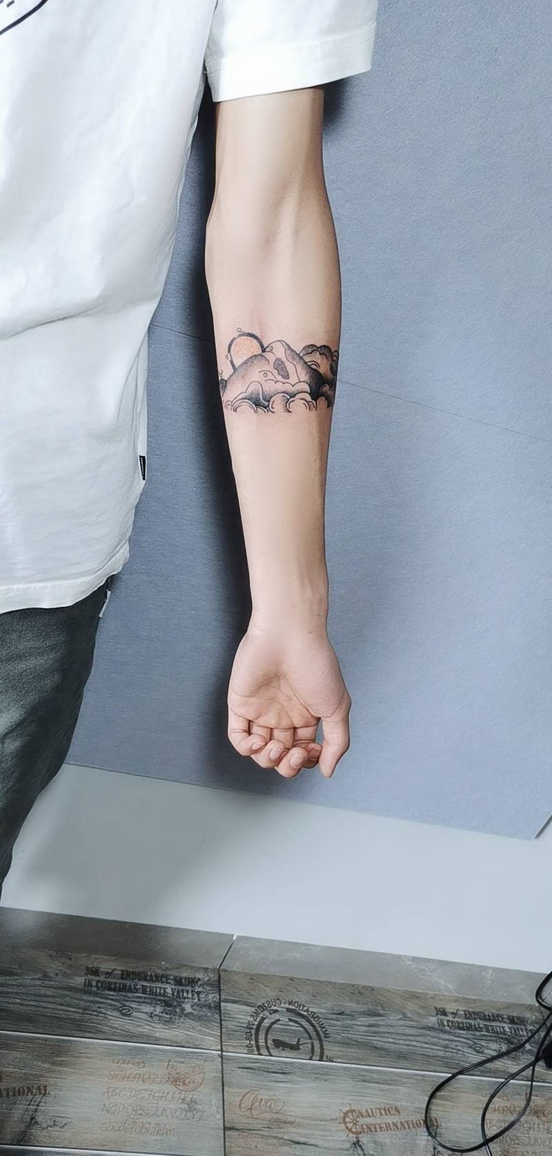 情侣纹身  海誓山盟纹身图片_手臂几何纹身图案