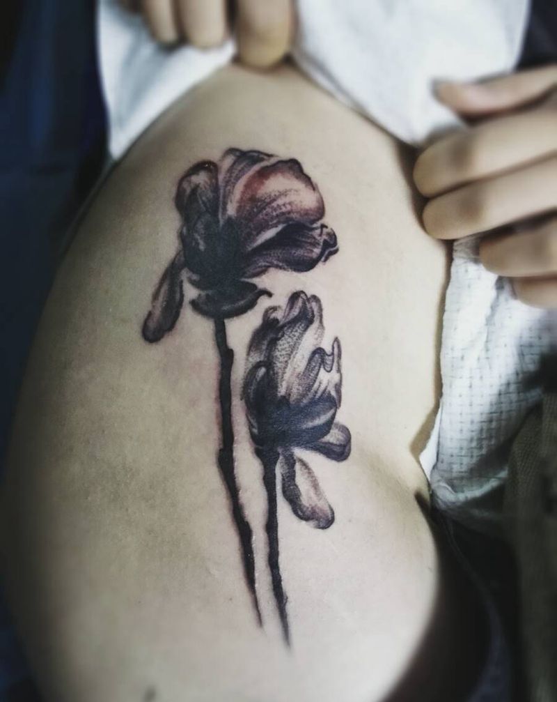 花纹身图片_腰部欧美植物成品纹身图案