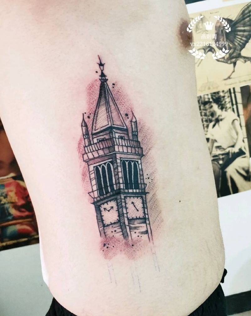 塔！！纹身图片_腰部纹身图案