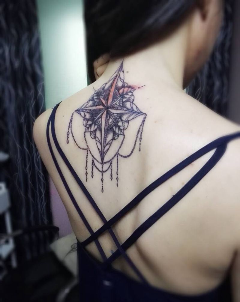 指引你方向纹身图片_颈部欧美字符成品纹身图案