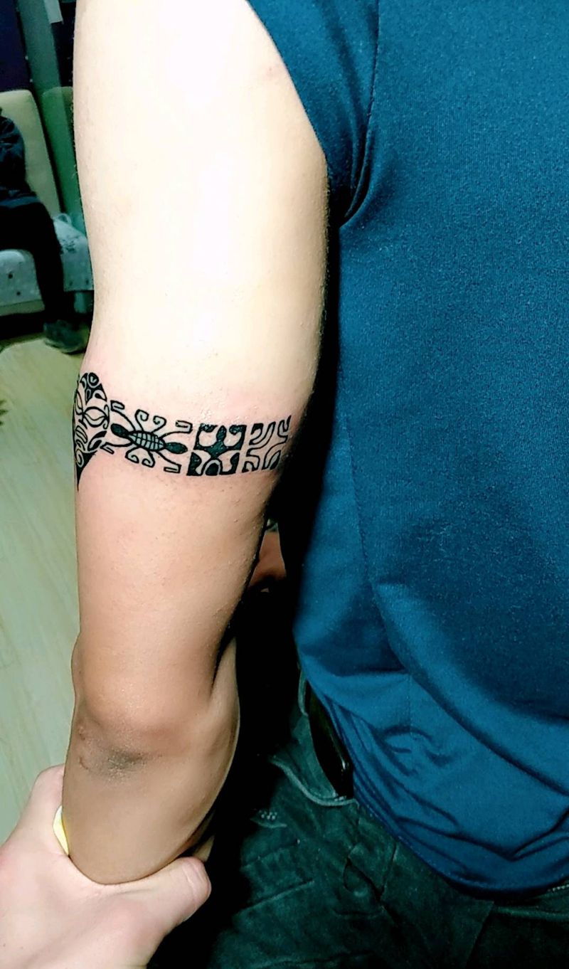图腾 手环纹身图片_手臂传统图腾成品纹身图案