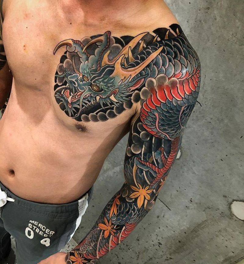 艺海刺青纹身图片_手臂新传统纹身图案