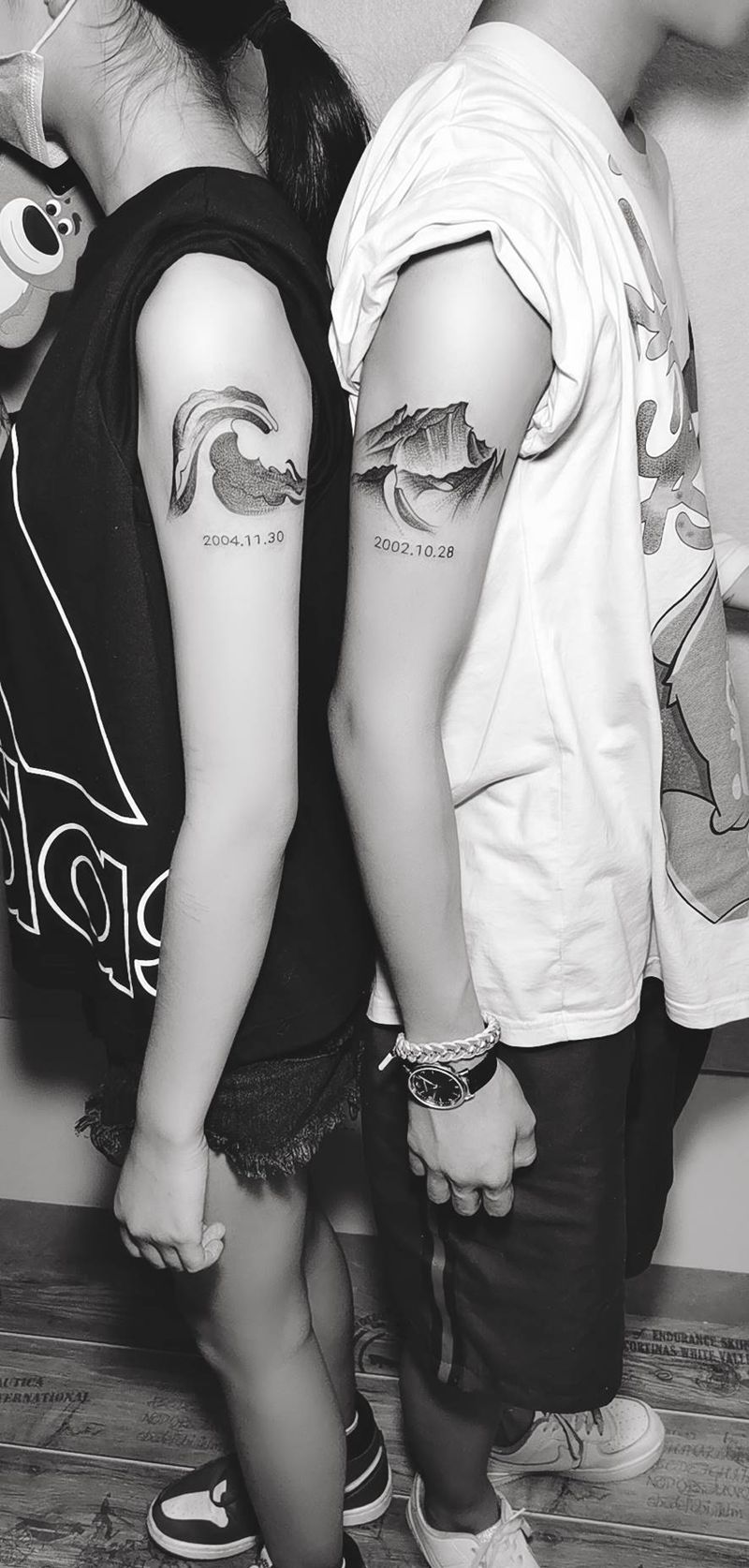 情侣  纹身 海誓山盟✌纹身图片_手臂点刺几何纹身图案