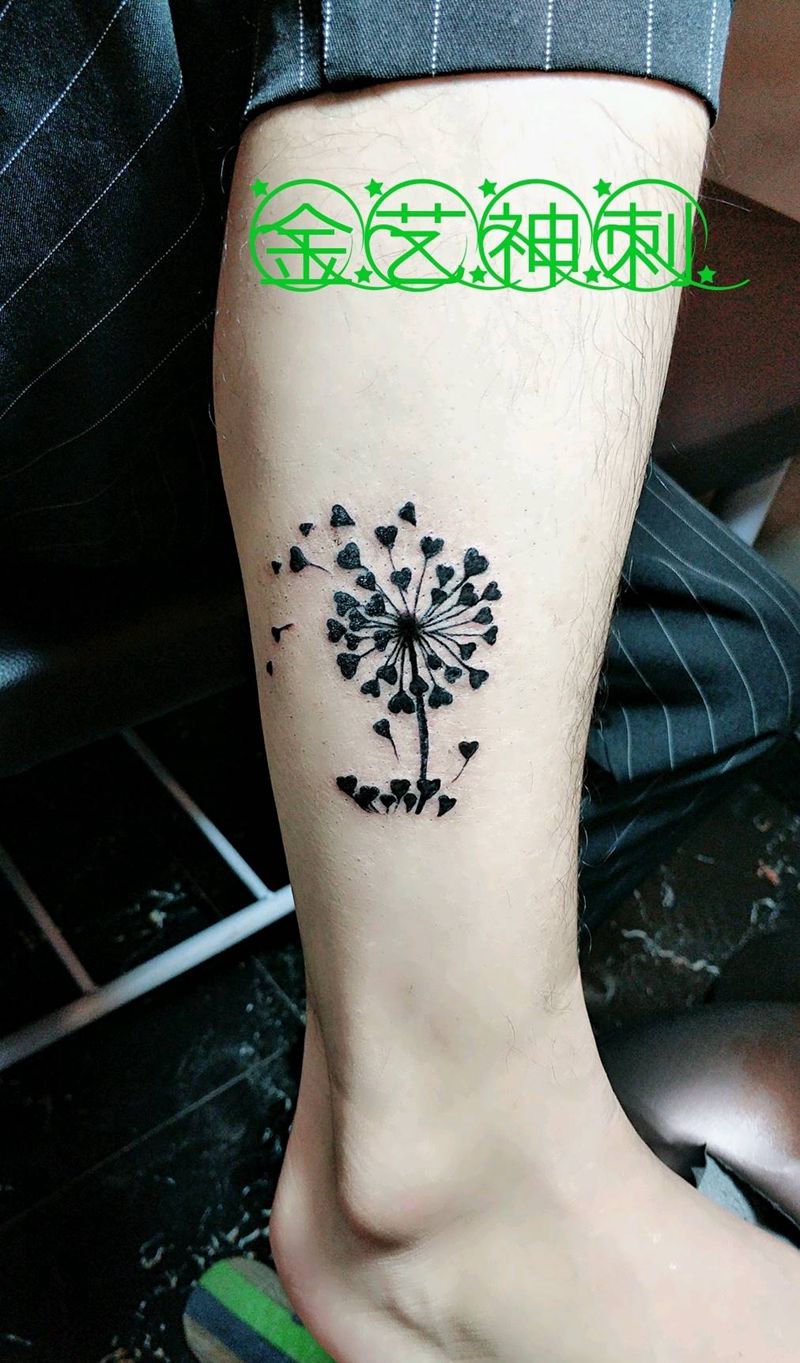 小图纹身图片_腿部清新植物成品纹身图案