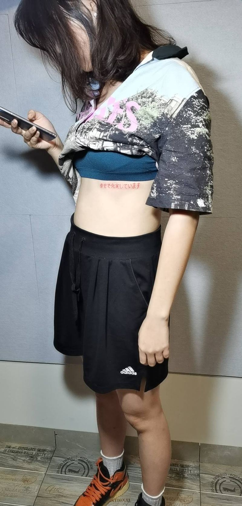 小清新纹身图片_腹部纹身图案