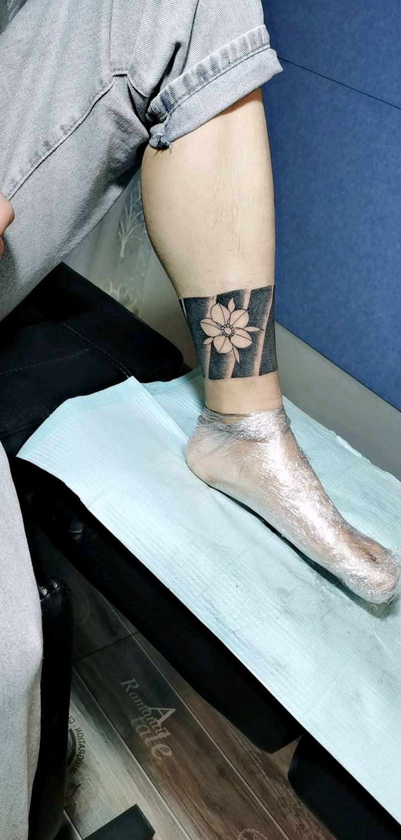 脚环  未完成纹身图片_脚部纹身图案