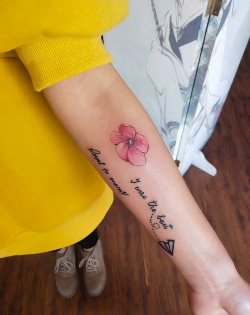 小清新纹身图片_手臂水彩小清新纹身图案