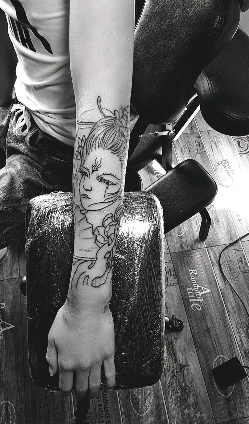 艺妓 班若纹身图片_手臂纹身图案