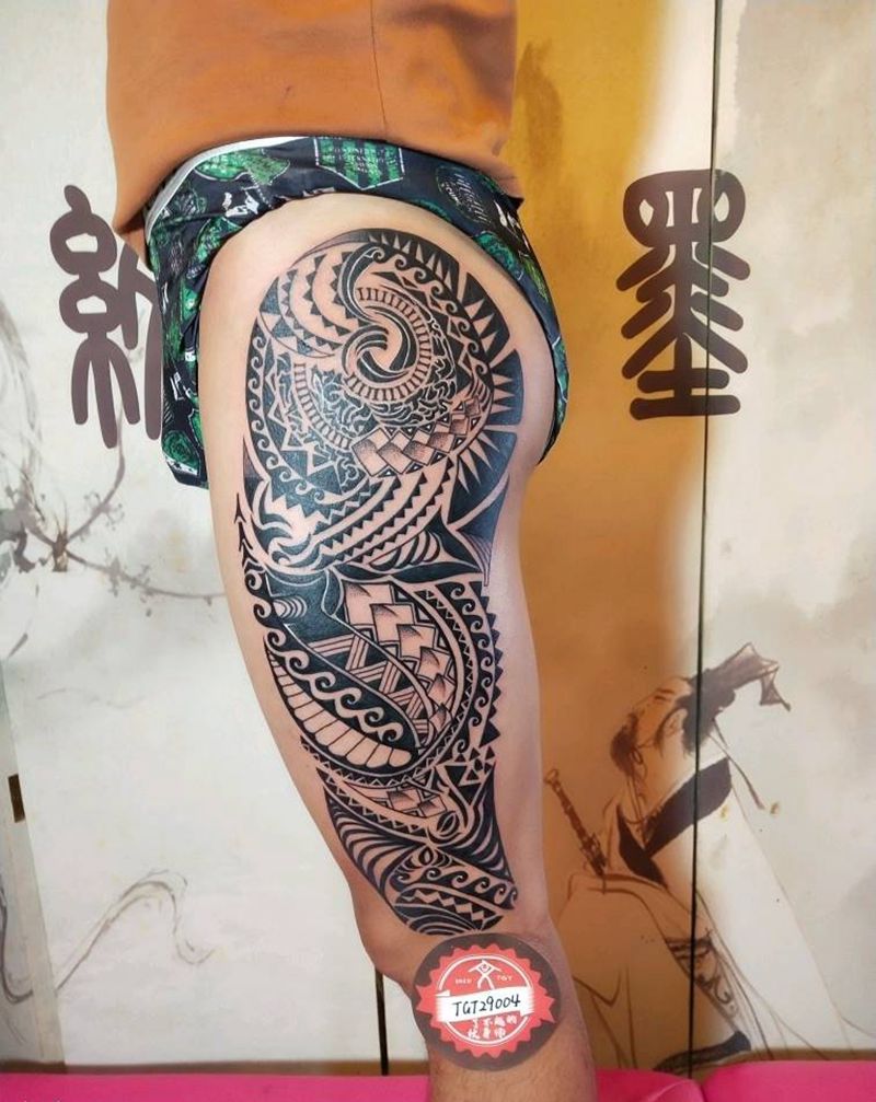 原创设计图腾纹身图片_腿部图腾纹身图案