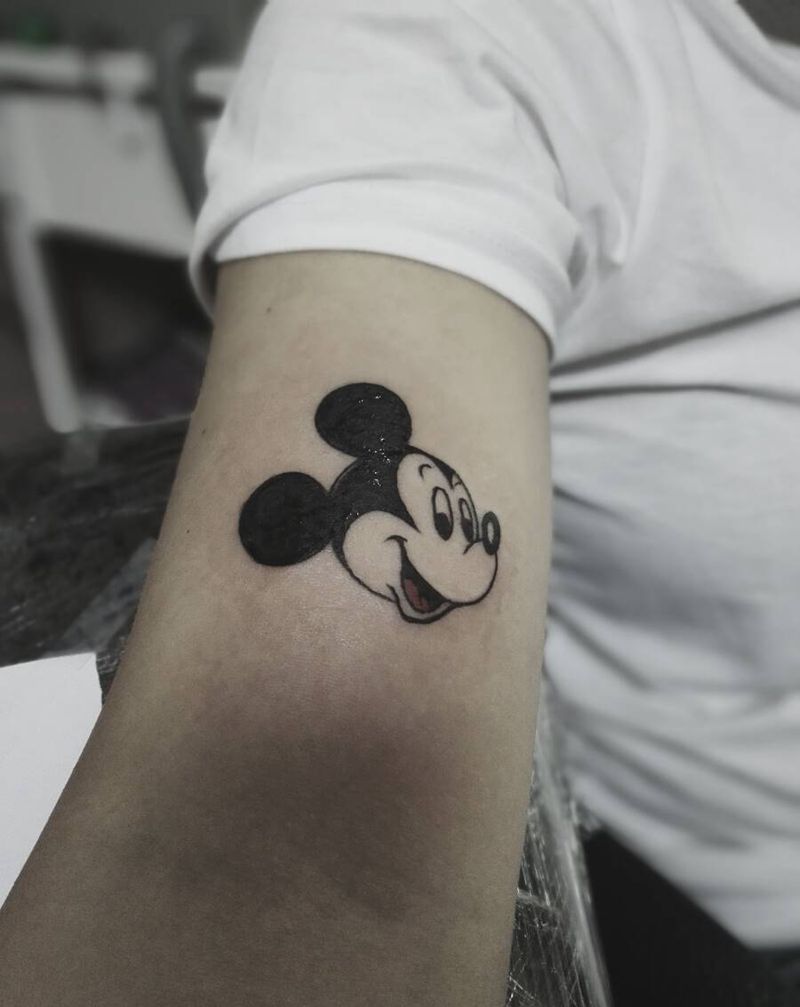 米奇纹身纹身图片_手臂欧美动物成品纹身图案