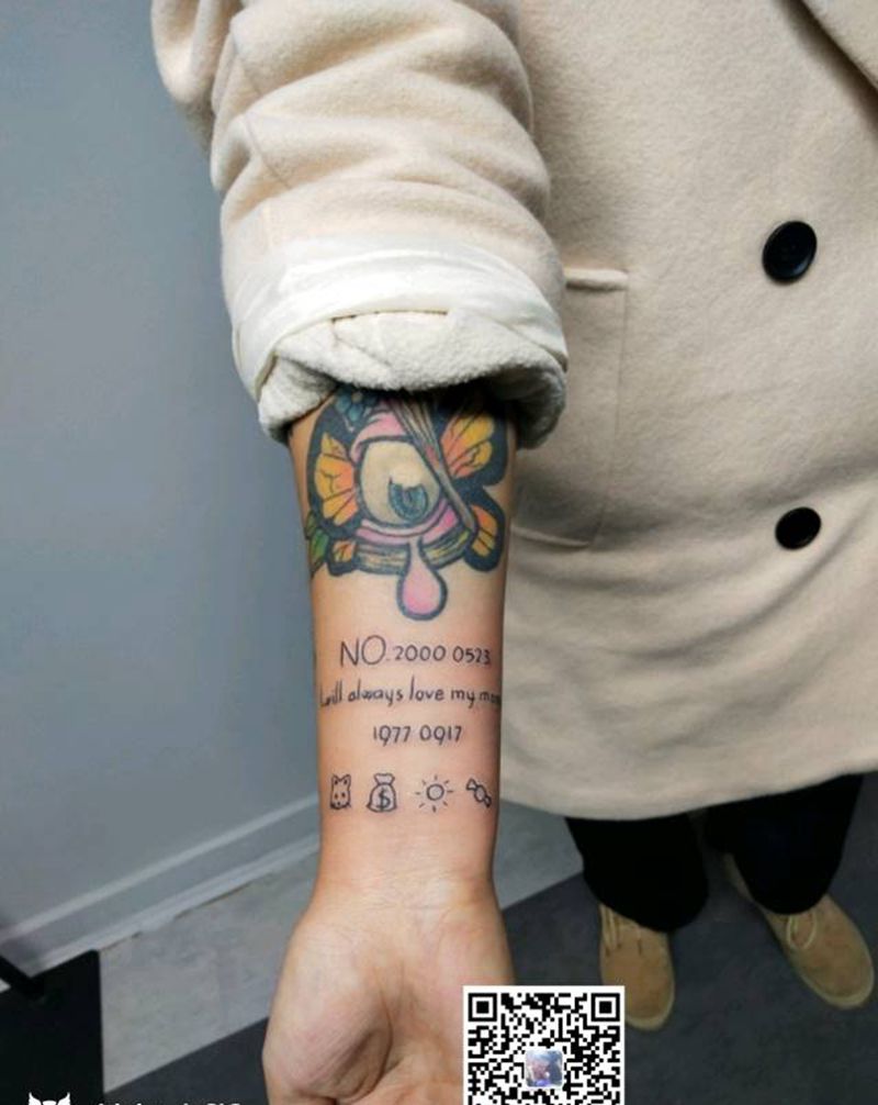 小英文纹身图片_手臂小清新纹身图案