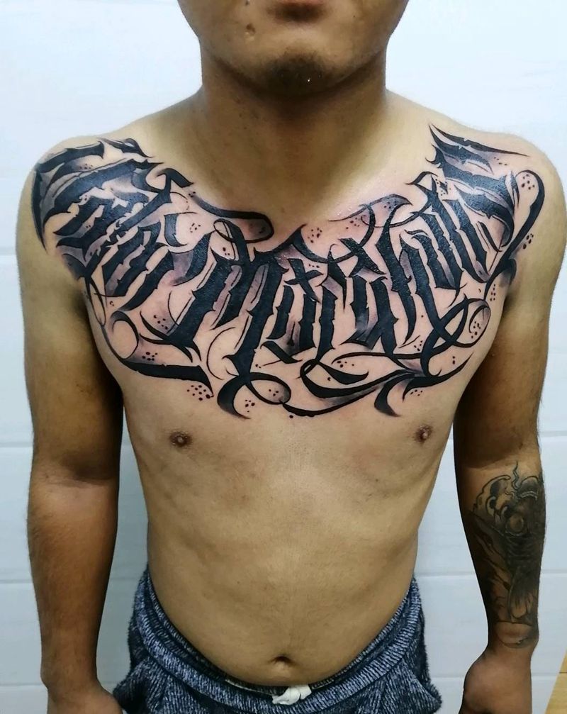 花字体纹身图片_花体字纹身图案