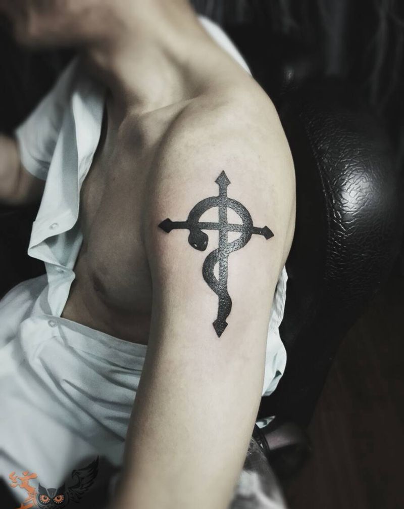 炼金师之图腾纹身图片_肩部清新几何纹身图案