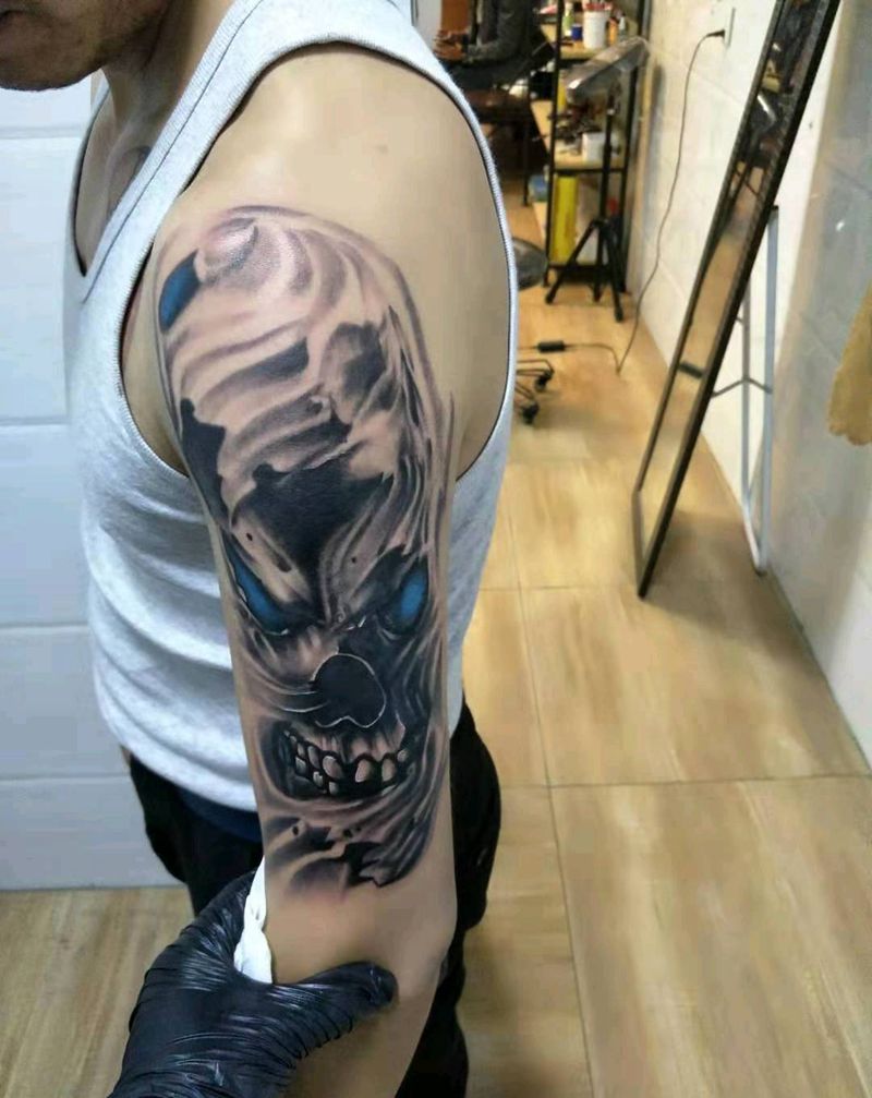 骷髅纹身图片_欧美写实纹身图案