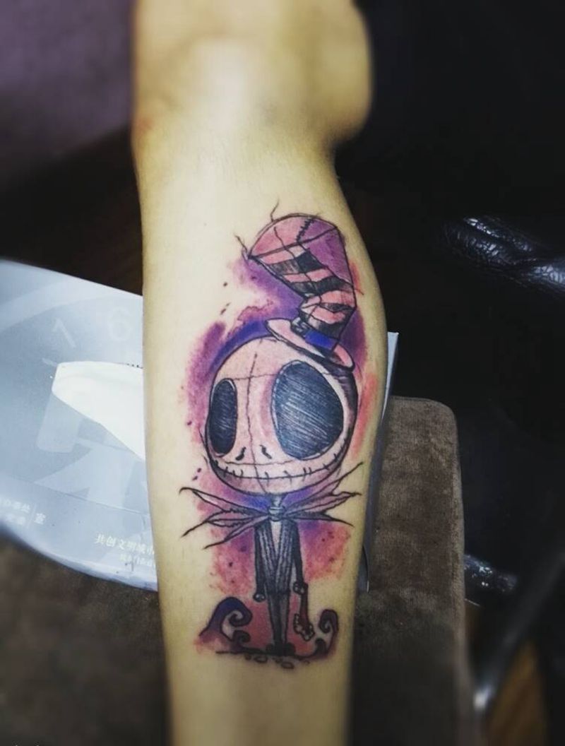 无名纹身图片_腿部欧美鬼神成品纹身图案