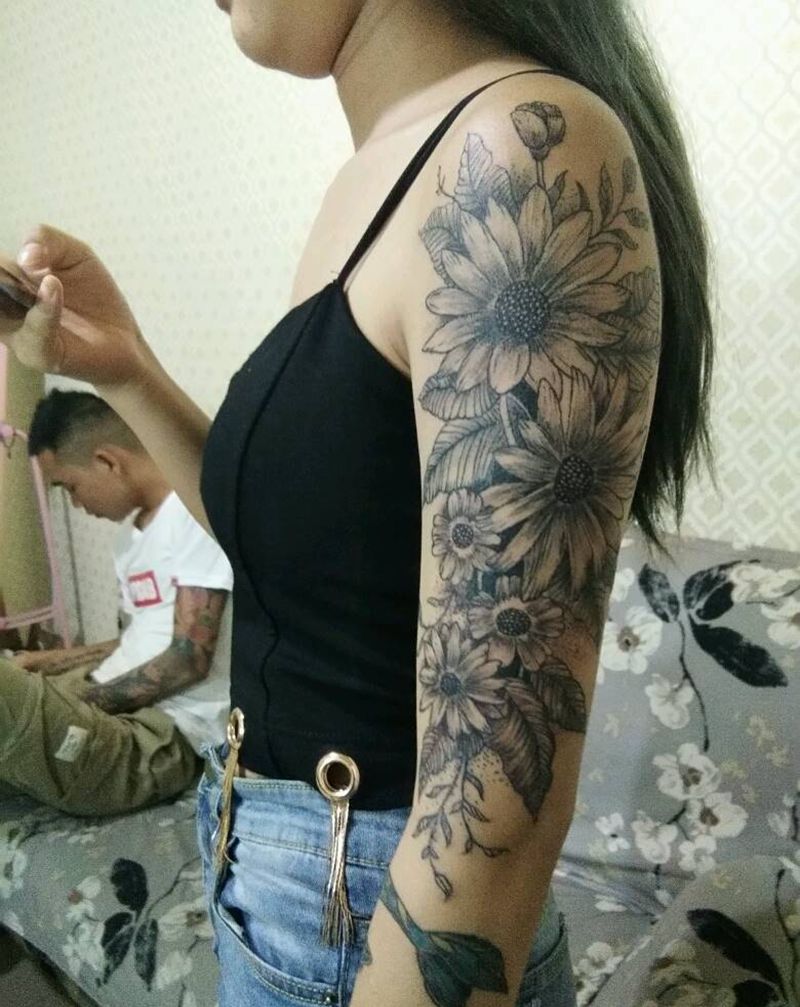 花纹身图片_手臂纹身图案