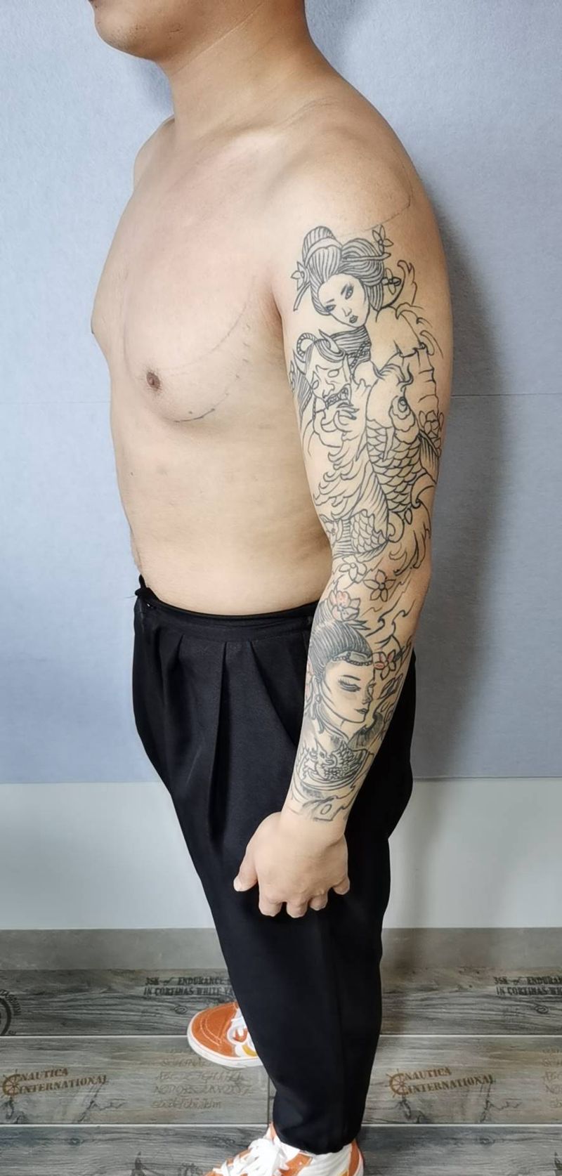 暴力   遮盖纹身图片_手臂老传统纹身图案