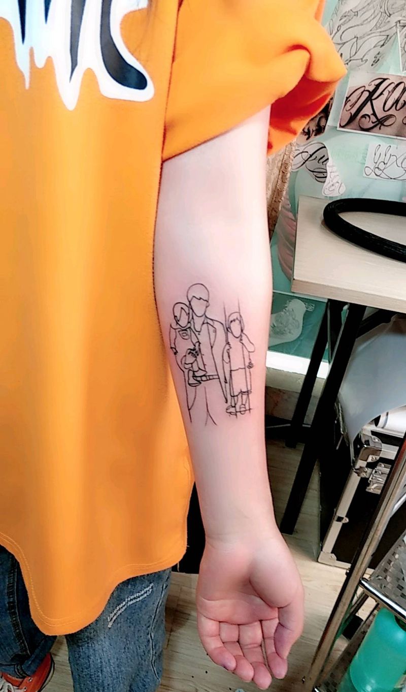 照片简笔画纹身图片_手臂新传统几何纹身图案
