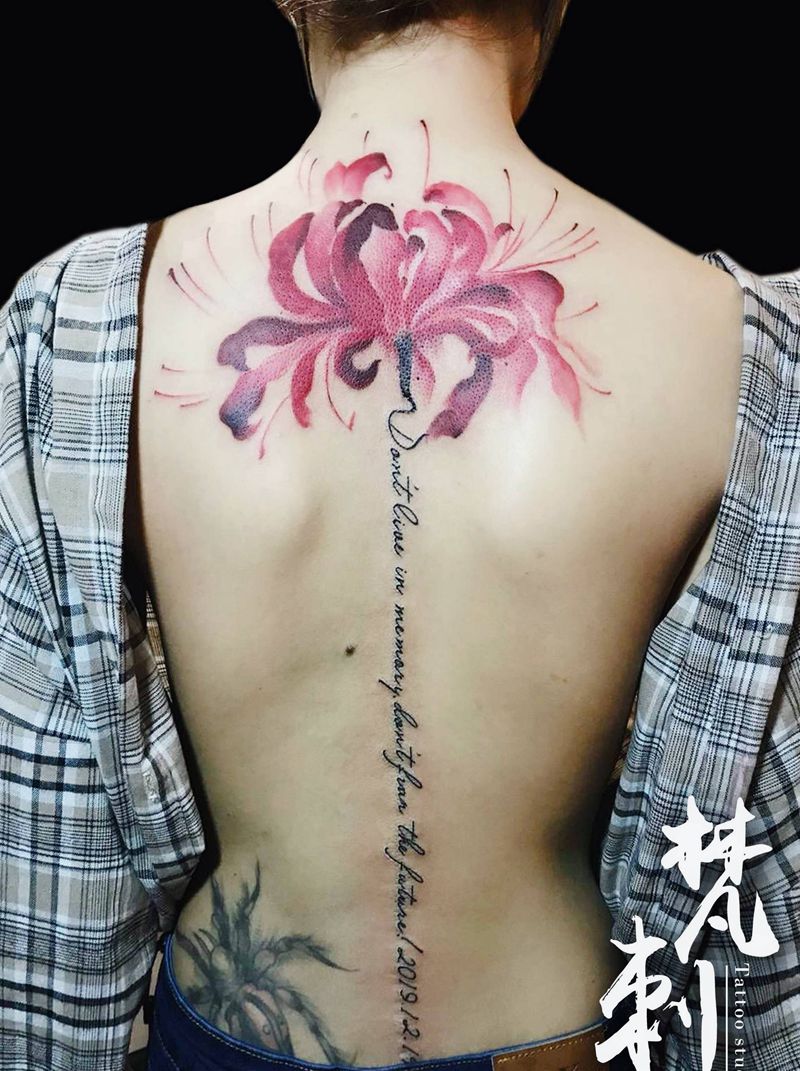 彼岸纹身图片_背部纹身图案