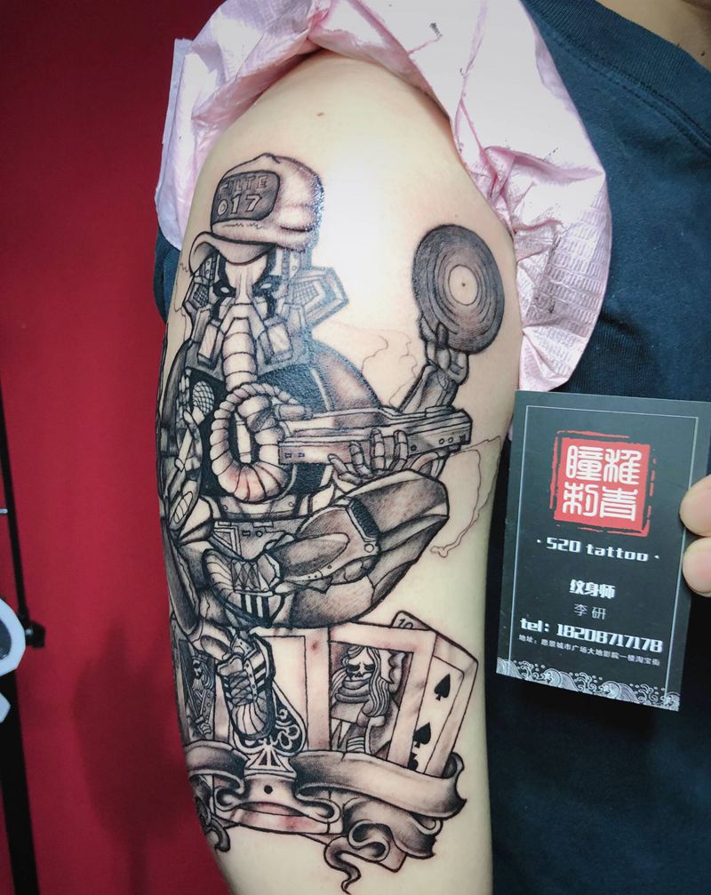 西海岸机械象神 d纹身图片_手臂纹身图案