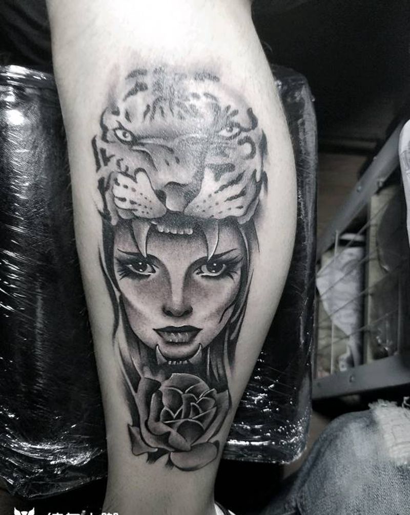 欧美黑灰纹身图片