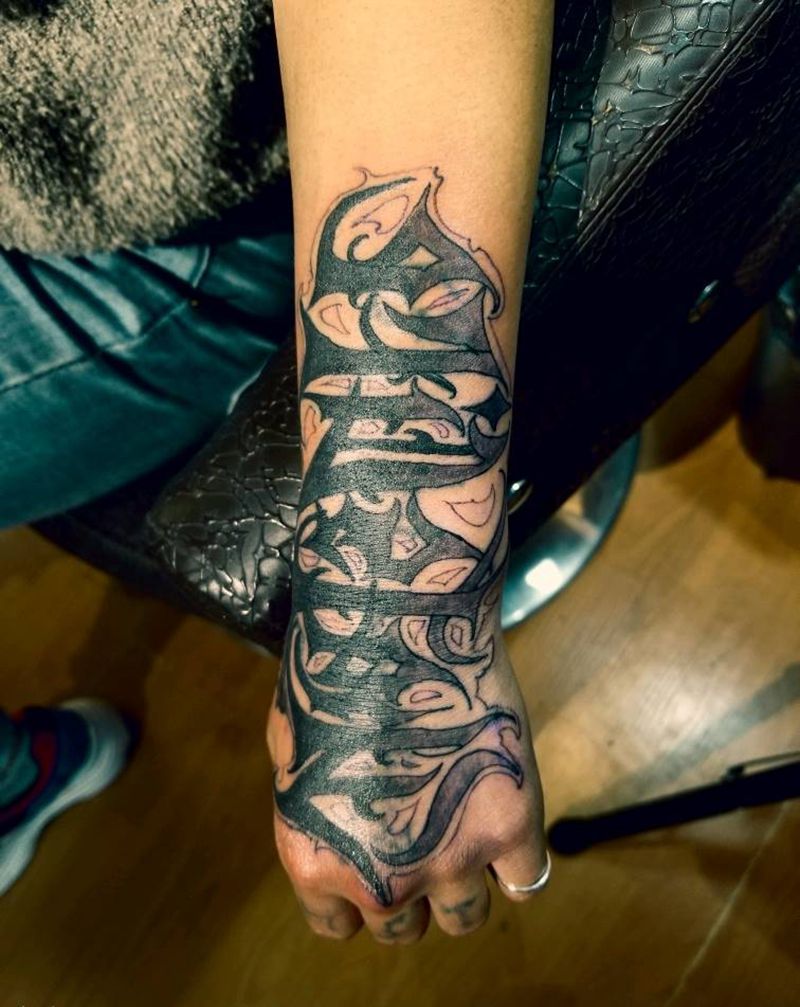 花体字纹身图片