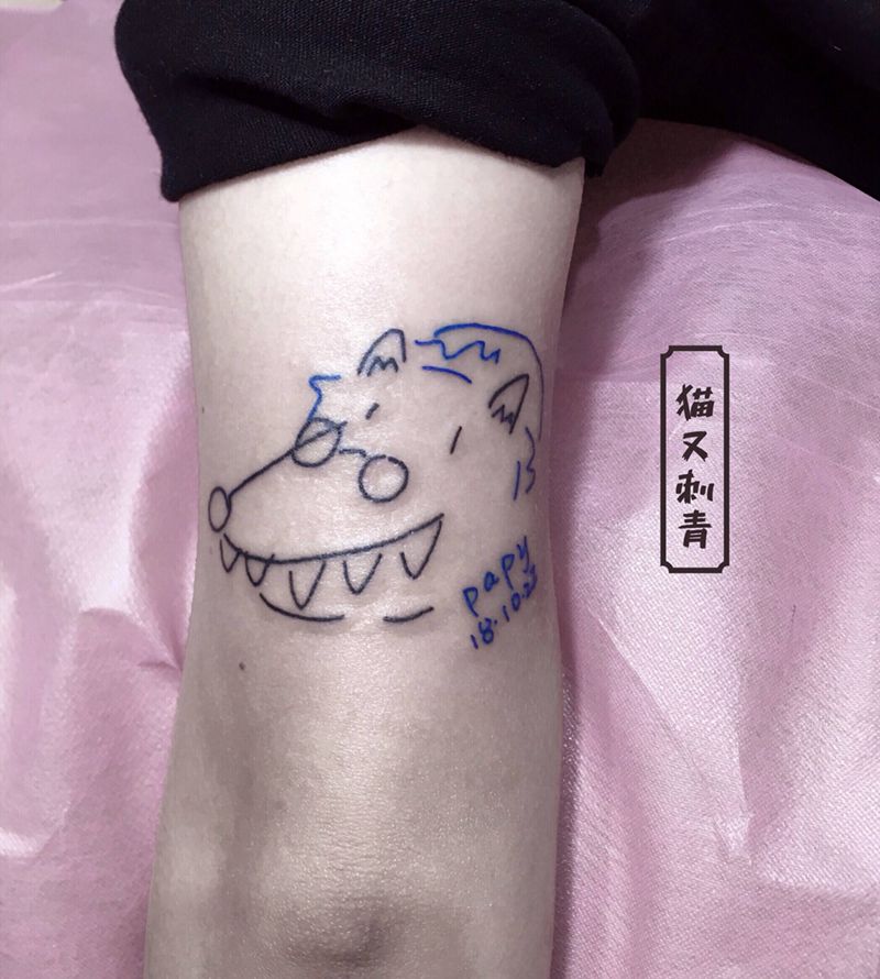 狼外婆纹身图片