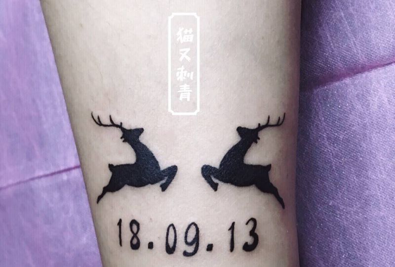 鹿纹身图片