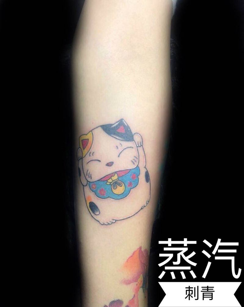招财猫纹身图片