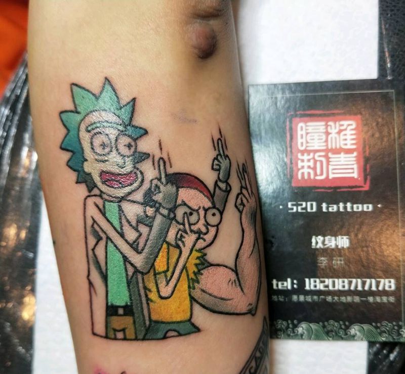 博士纹身图片_手臂手部New School卡通纹身图案