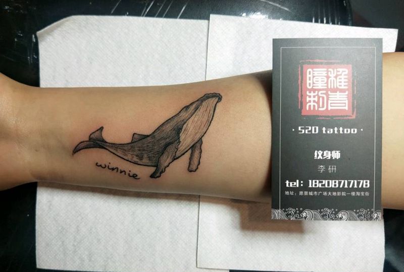 鲲还是鲸?纹身图片_手部纹身图案