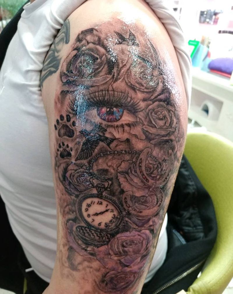 欧美图集纹身图片_背部手臂欧美写实纹身图案