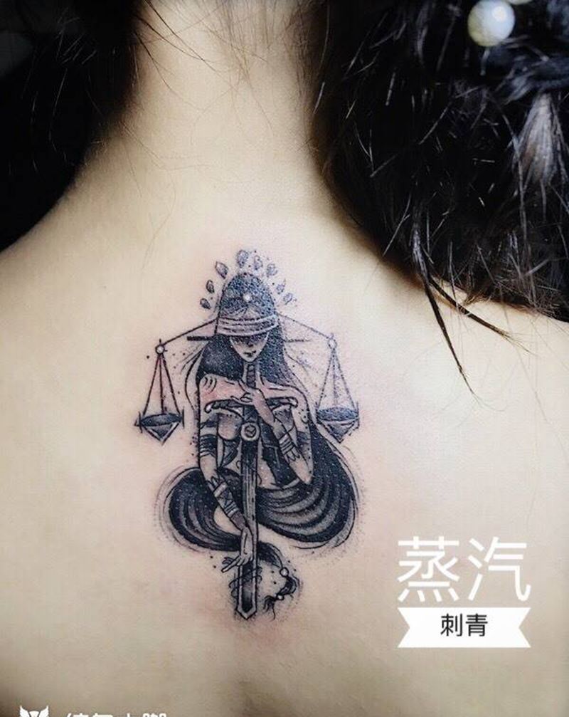 天平座纹身图片
