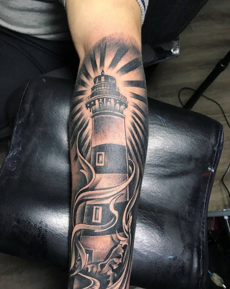 灯塔光纹身图片