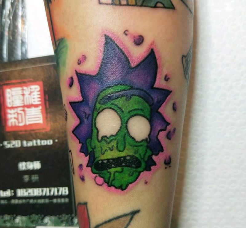 表态博士纹身图片_手部手臂New School卡通纹身图案